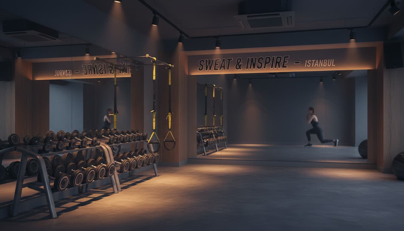 Modern spor salonu fitness alanı