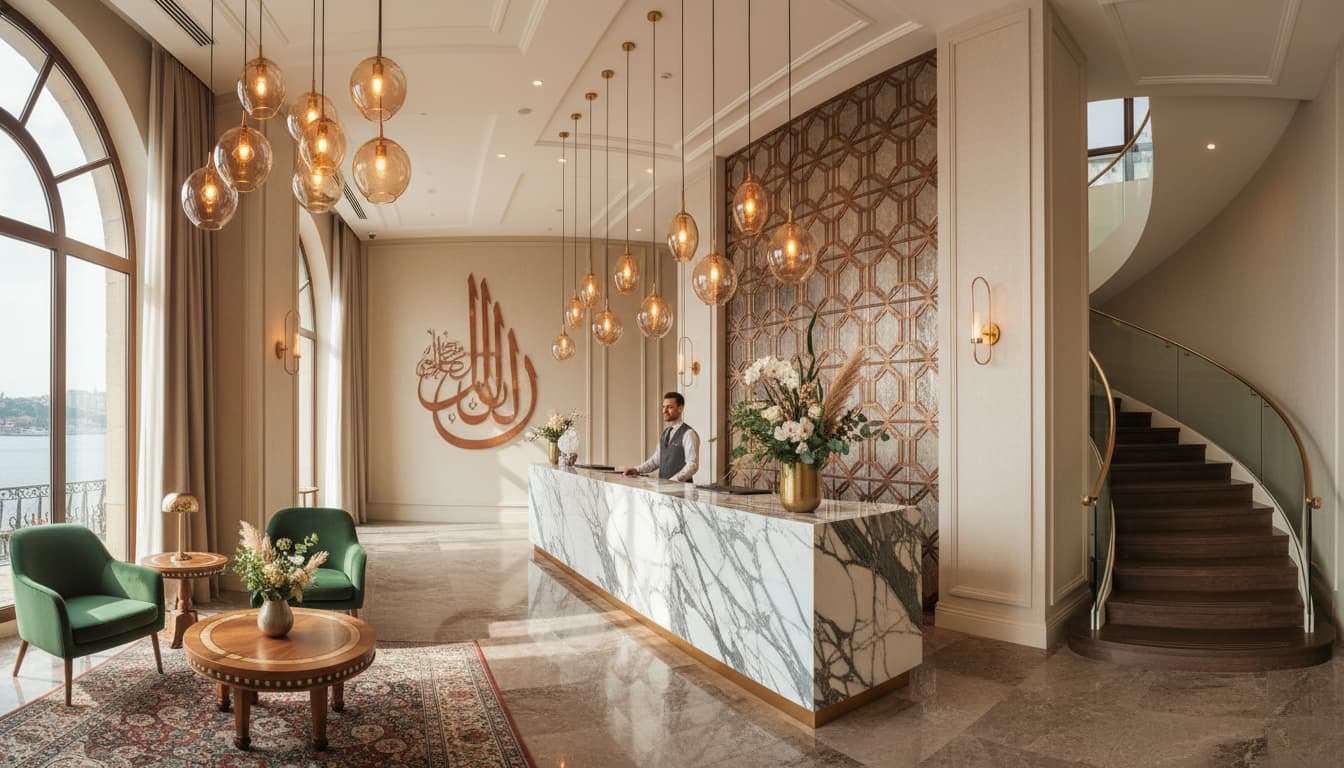Butik otel resepsiyon alanı